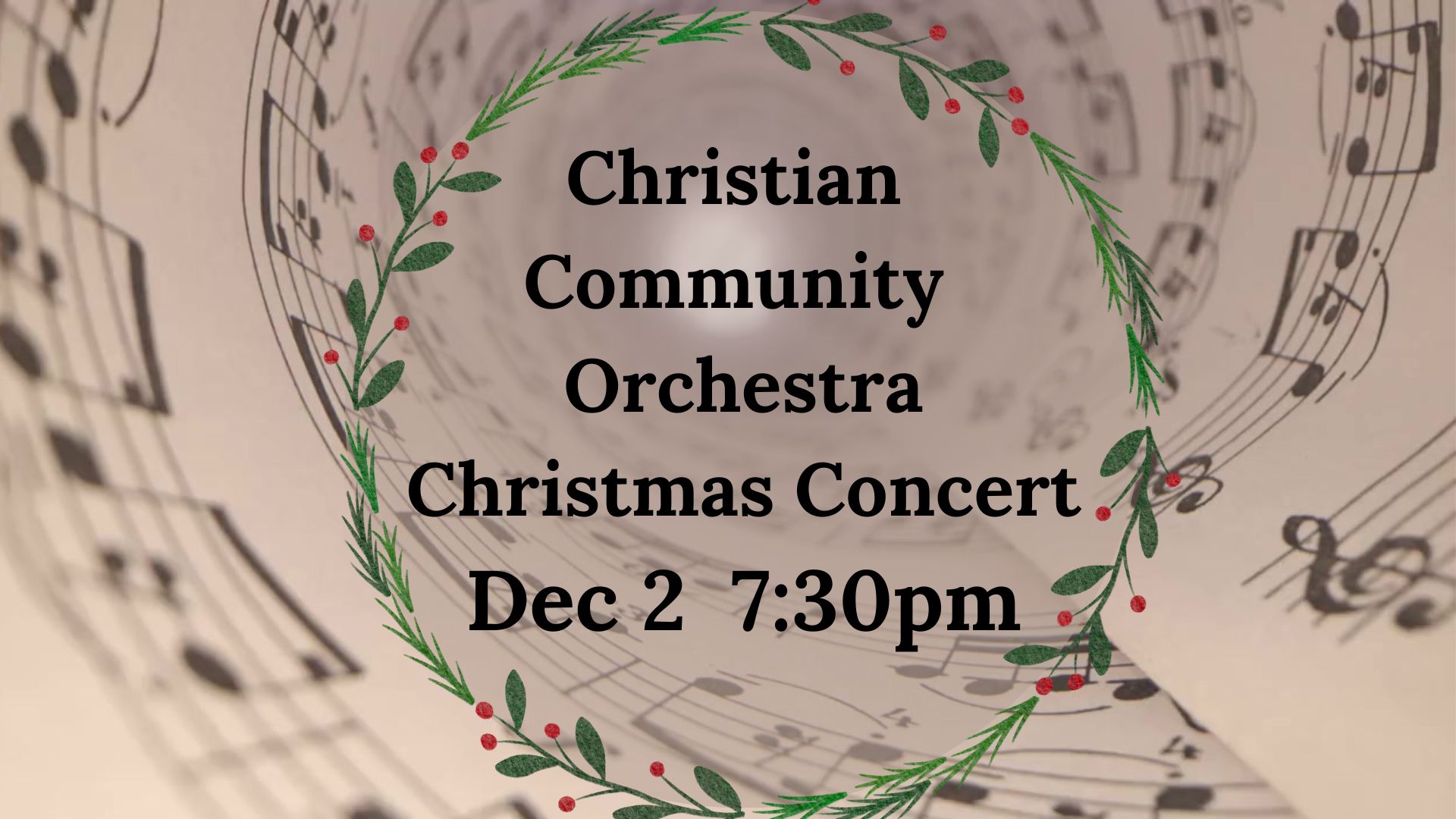 Christian Community Orchestra Christmas Concert Dec 2